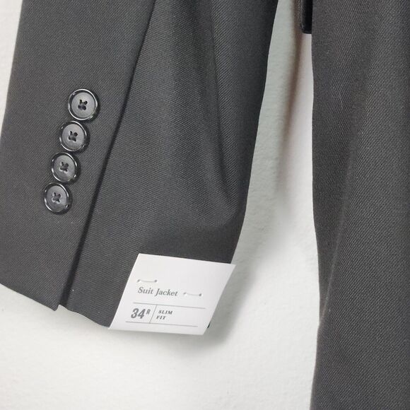 Men's Slim Fit Suit Jacket - Goodfellow & Co Black 34R NWT - Picture 7 of 8